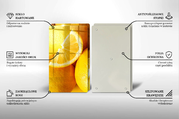 Herdabdeckplatte glas Saftige Zitronen