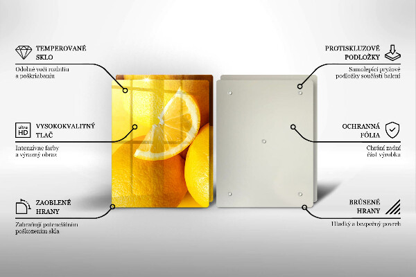 Herdabdeckplatte glas Saftige Zitronen