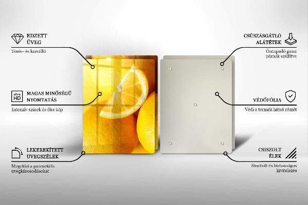 Herdabdeckplatte glas Saftige Zitronen