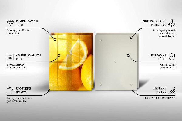 Herdabdeckplatte glas Saftige Zitronen