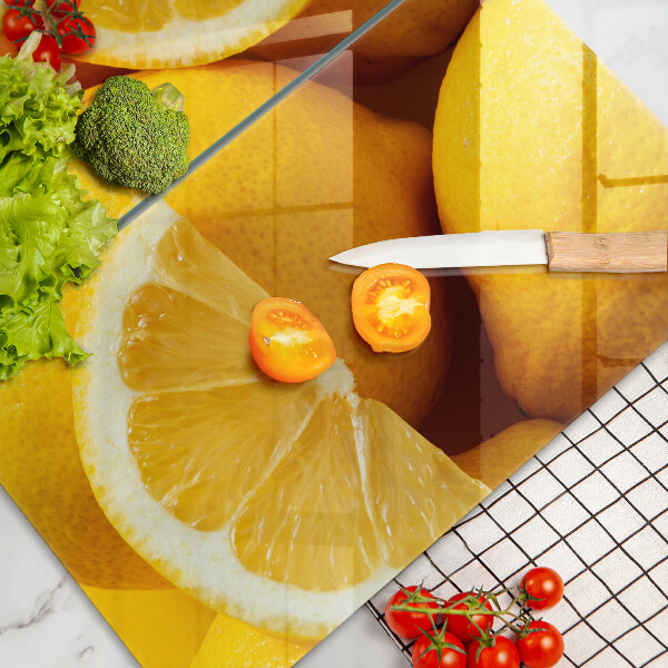 Herdabdeckplatte glas Saftige Zitronen