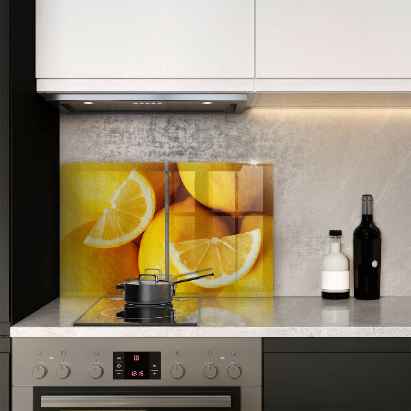 Herdabdeckplatte glas Saftige Zitronen