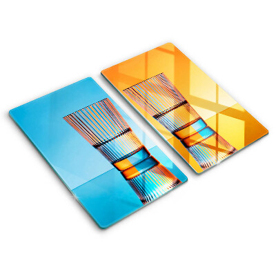 Herdabdeckplatte glas Zwei Gläser Wasser