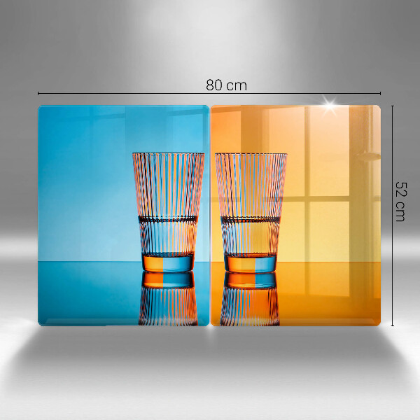 Herdabdeckplatte glas Zwei Gläser Wasser