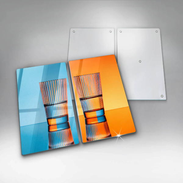 Herdabdeckplatte glas Zwei Gläser Wasser