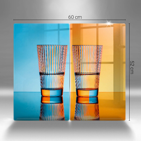 Herdabdeckplatte glas Zwei Gläser Wasser