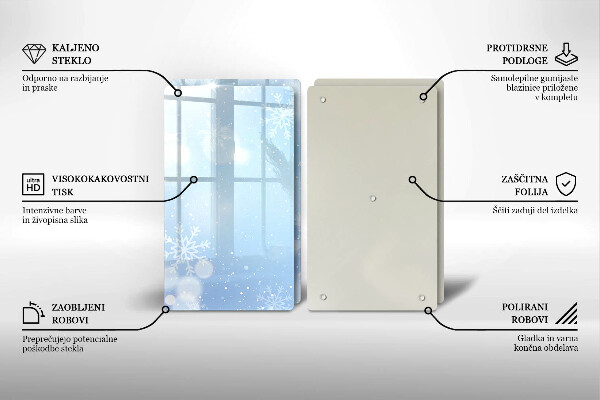 Herdabdeckplatte glas Wintertextur