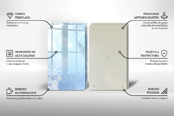 Herdabdeckplatte glas Wintertextur