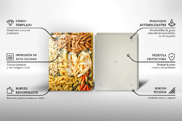 Herdabdeckplatte glas Verschiedene Nudelsorten