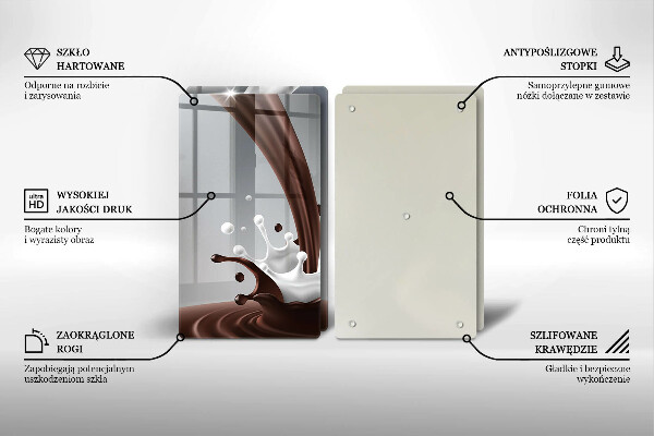 Herdabdeckplatte glas Milch und Schokolade