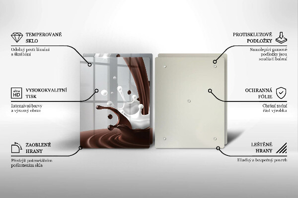 Herdabdeckplatte glas Milch und Schokolade