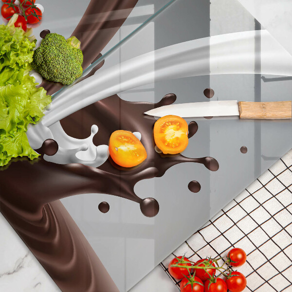 Herdabdeckplatte glas Milch und Schokolade