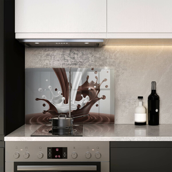 Herdabdeckplatte glas Milch und Schokolade