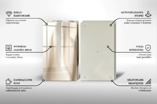 Herdabdeckplatte glas Cremiges Eis