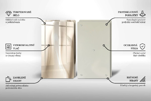 Herdabdeckplatte glas Cremiges Eis