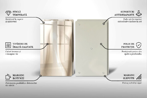 Herdabdeckplatte glas Cremiges Eis