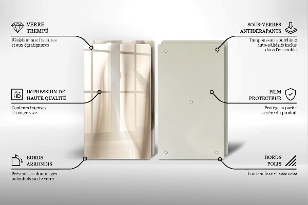 Herdabdeckplatte glas Cremiges Eis
