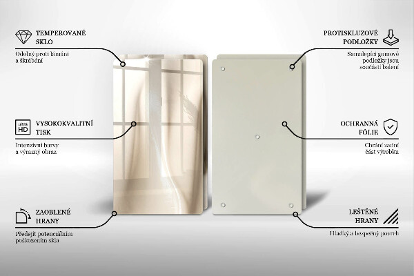 Herdabdeckplatte glas Cremiges Eis