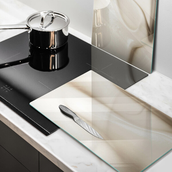 Herdabdeckplatte glas Cremiges Eis