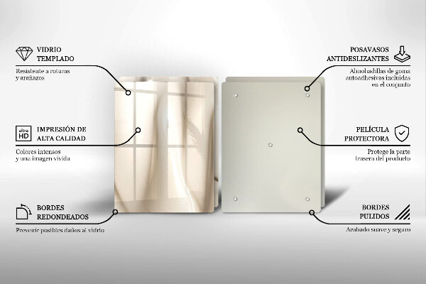 Herdabdeckplatte glas Cremiges Eis