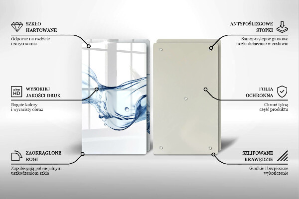 Herdabdeckplatte glas Kristallwasser