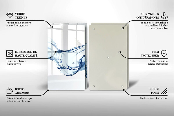 Herdabdeckplatte glas Kristallwasser