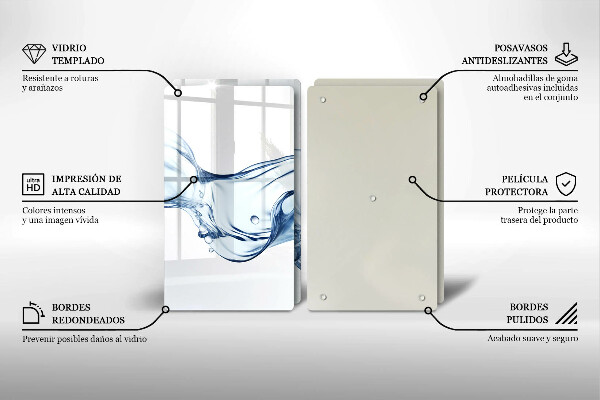 Herdabdeckplatte glas Kristallwasser
