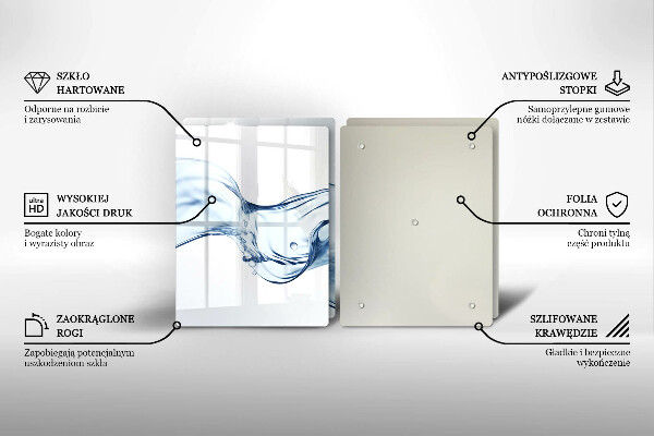 Herdabdeckplatte glas Kristallwasser
