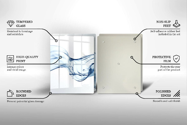 Herdabdeckplatte glas Kristallwasser