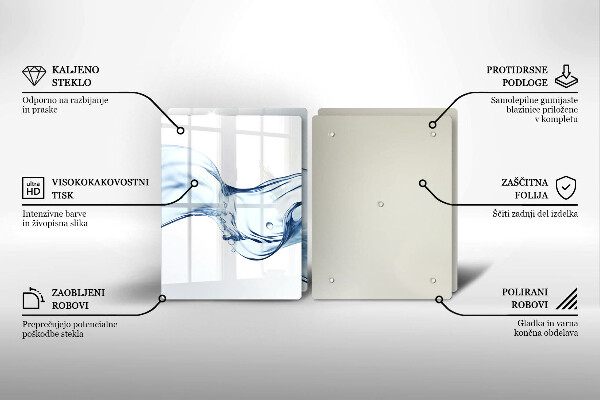 Herdabdeckplatte glas Kristallwasser