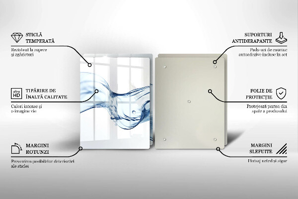 Herdabdeckplatte glas Kristallwasser