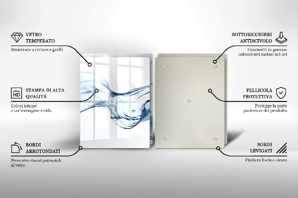 Herdabdeckplatte glas Kristallwasser