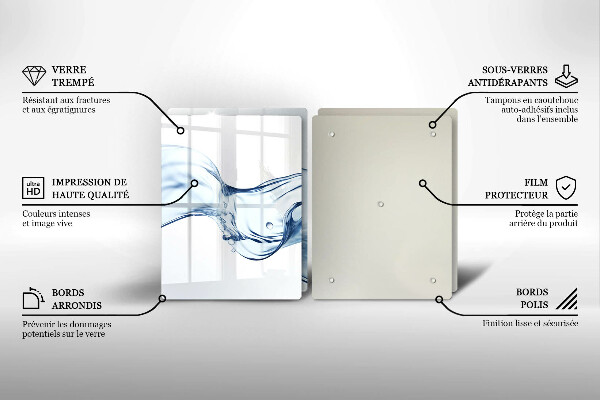 Herdabdeckplatte glas Kristallwasser