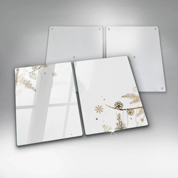 Herdabdeckplatte glas Winterdekorationen