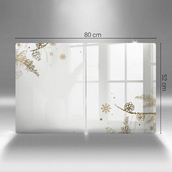Herdabdeckplatte glas Winterdekorationen