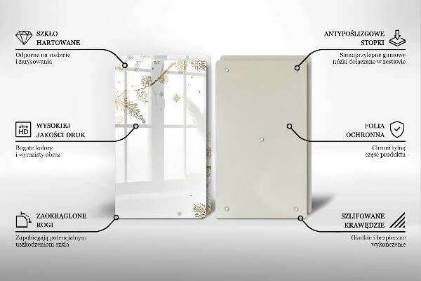 Herdabdeckplatte glas Winterdekorationen