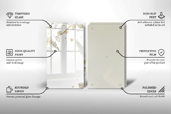 Herdabdeckplatte glas Winterdekorationen