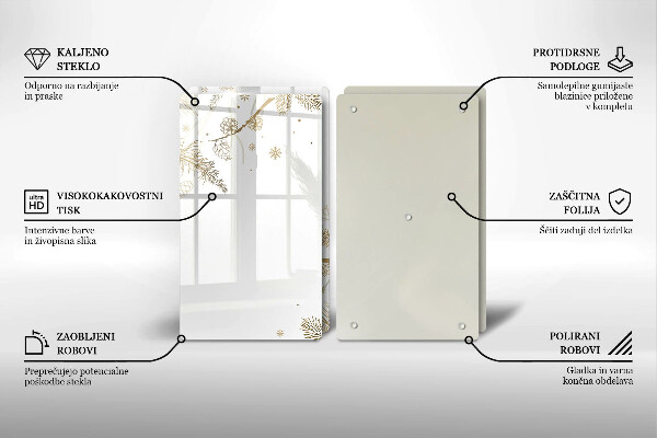 Herdabdeckplatte glas Winterdekorationen