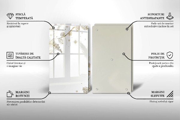 Herdabdeckplatte glas Winterdekorationen