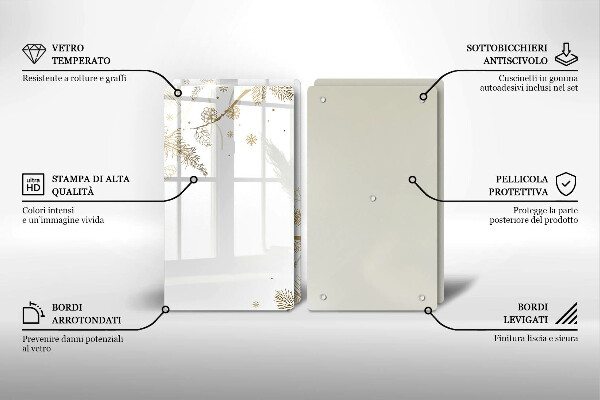Herdabdeckplatte glas Winterdekorationen