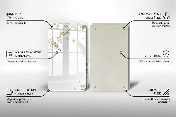 Herdabdeckplatte glas Winterdekorationen