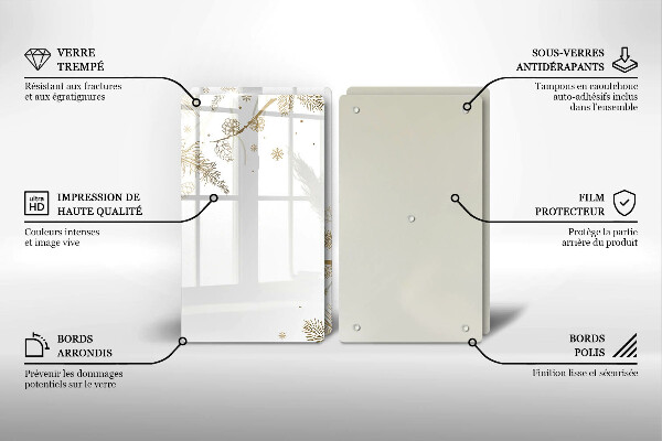 Herdabdeckplatte glas Winterdekorationen