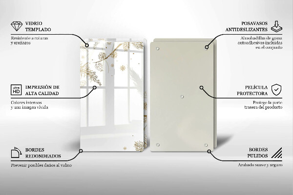 Herdabdeckplatte glas Winterdekorationen