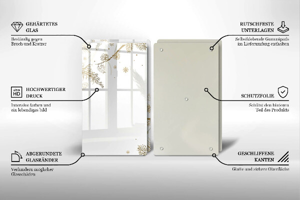 Herdabdeckplatte glas Winterdekorationen