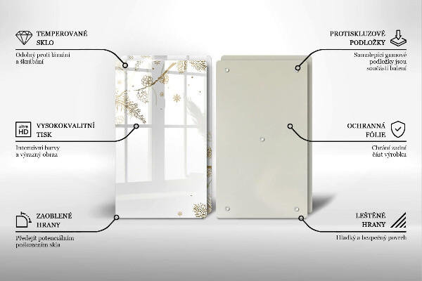Herdabdeckplatte glas Winterdekorationen