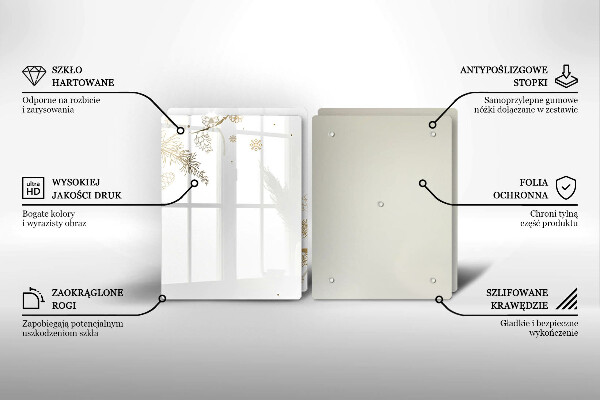 Herdabdeckplatte glas Winterdekorationen