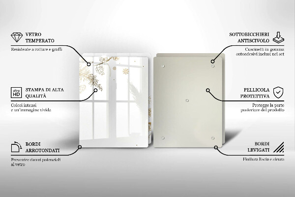 Herdabdeckplatte glas Winterdekorationen