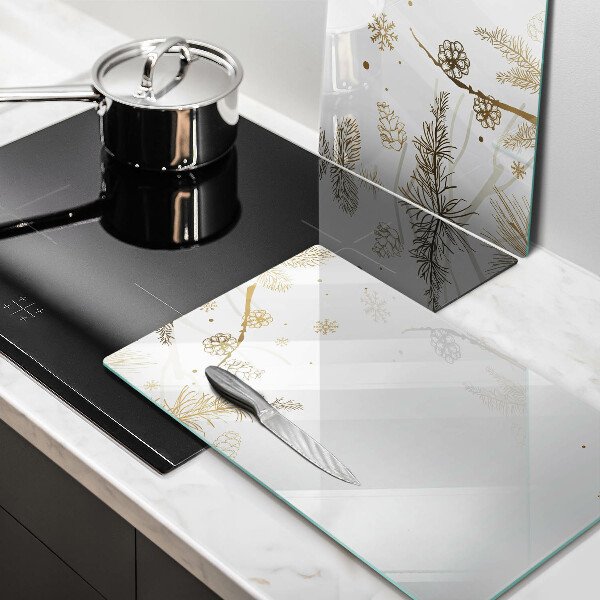 Herdabdeckplatte glas Winterdekorationen
