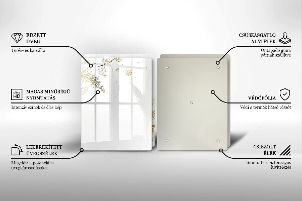 Herdabdeckplatte glas Winterdekorationen