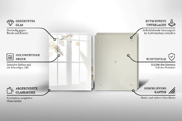 Herdabdeckplatte glas Winterdekorationen